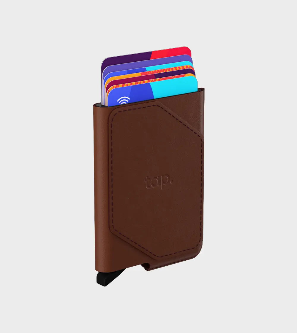 Pocket™ - World’s Most Advanced NFC Cardholder - Brown Tap - Digital Business Card