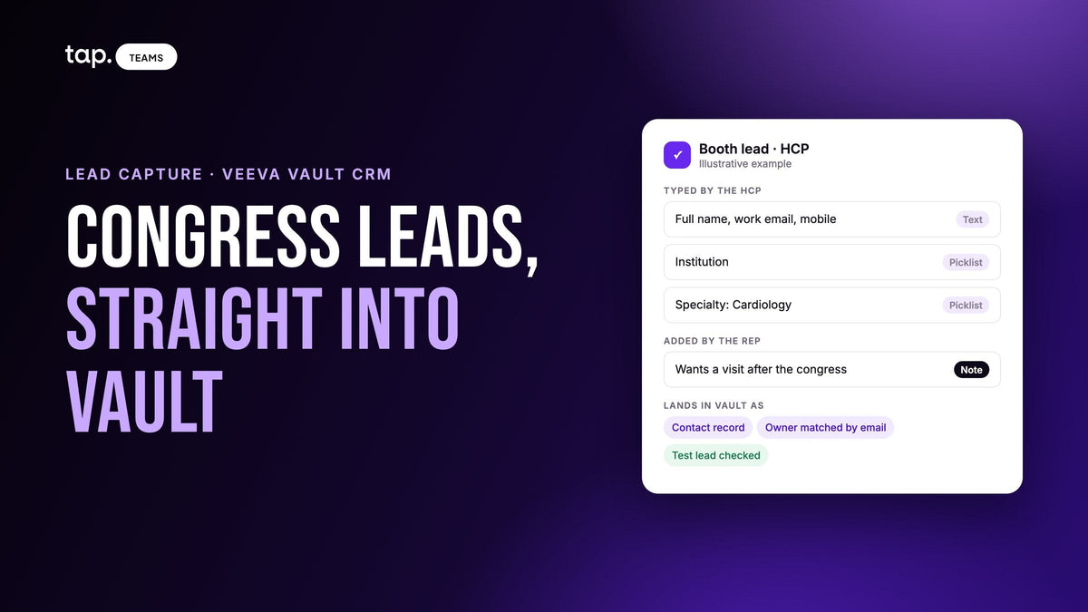Veeva CRM lead capture: getting congress and field leads into Vault CRM