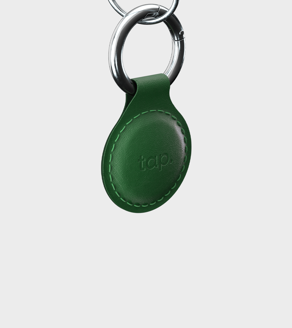 Tap NFC Leather Keychain - Green - Share Instantly