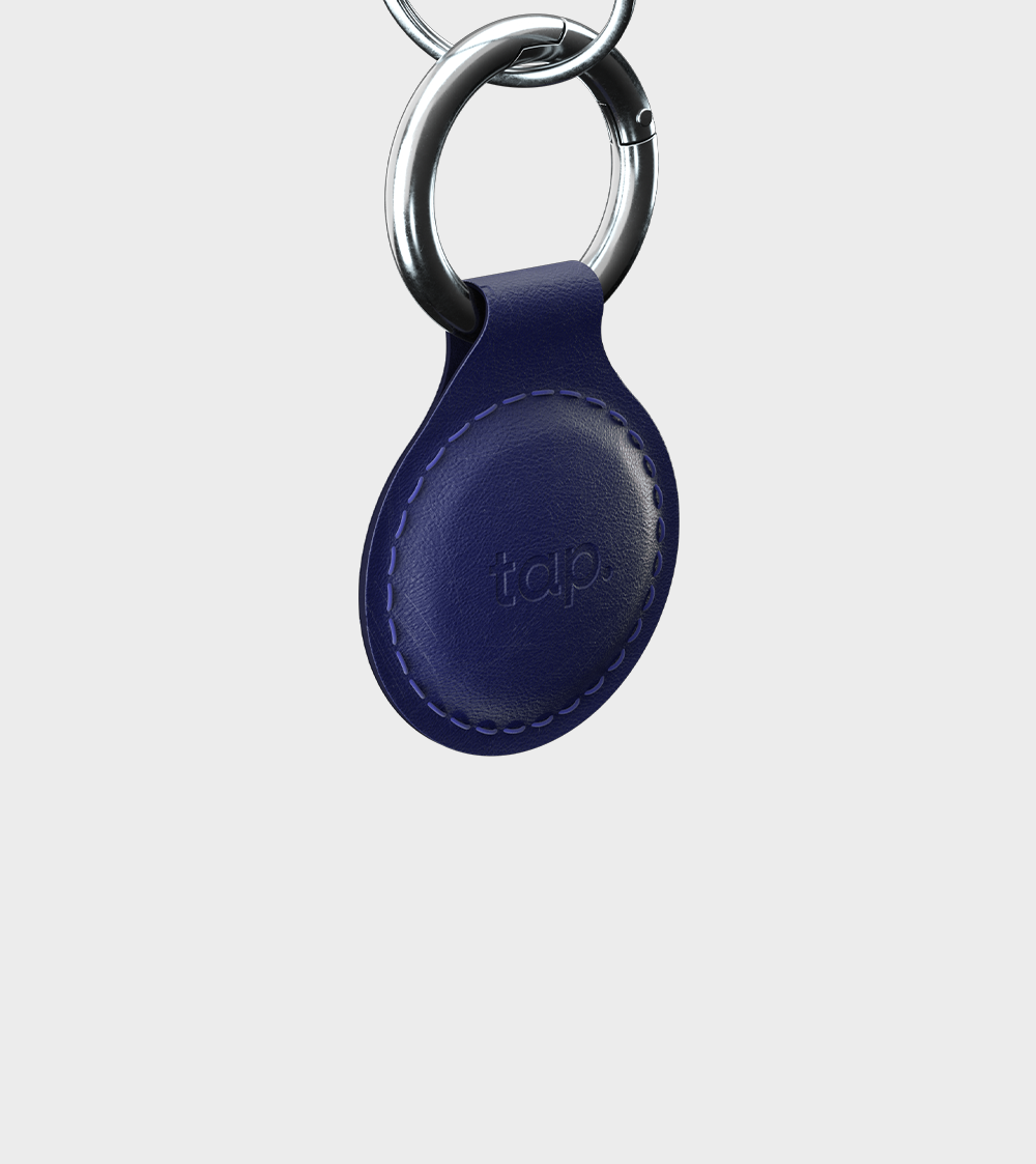Tap NFC Keychain - Share Everything With A Tap - Handmade Natural Leather - Navy