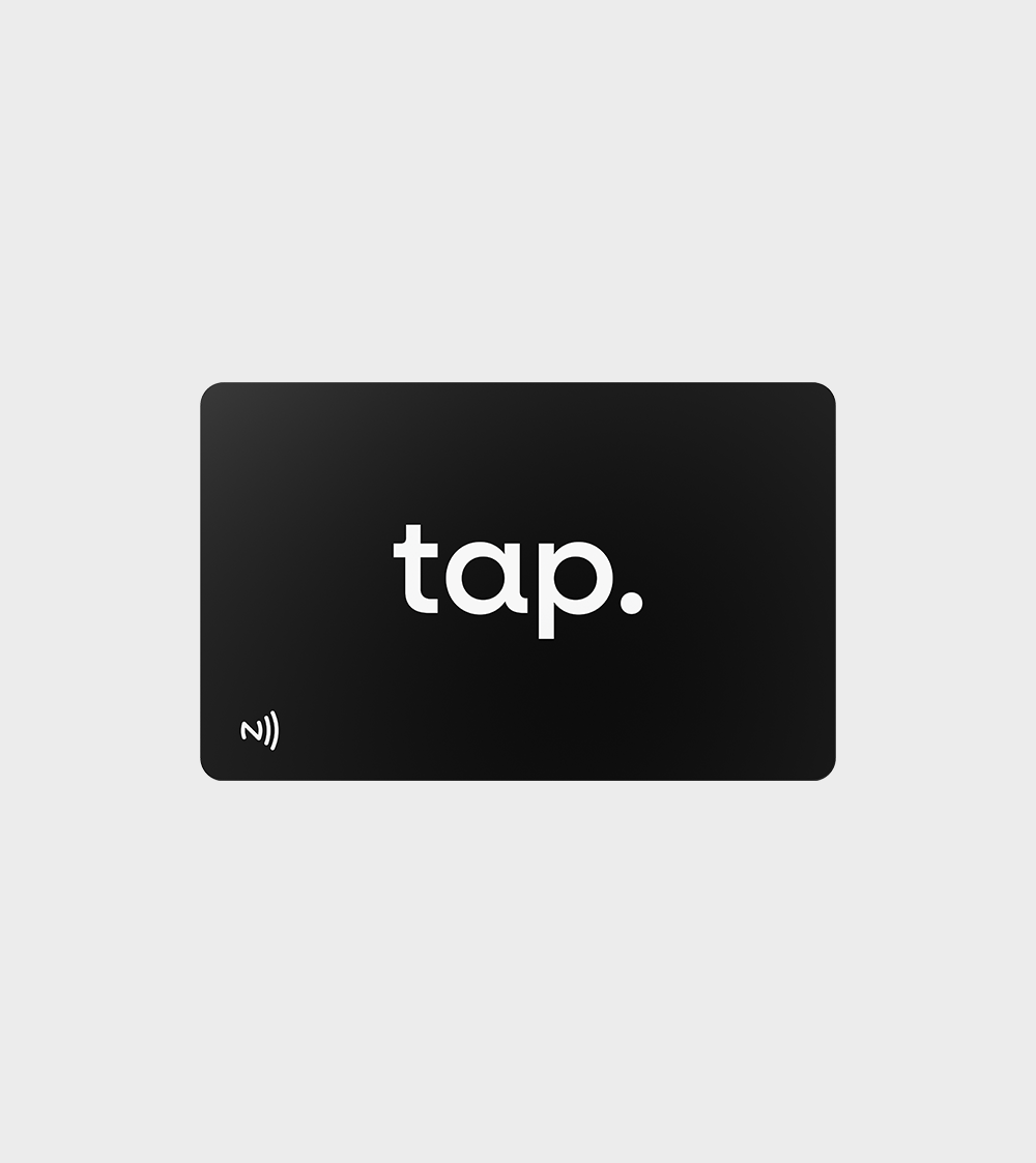 بطاقة العمل الرقمية من Tap - قم بمشاركة كل شئ بمجرد لمسة - لون اسود